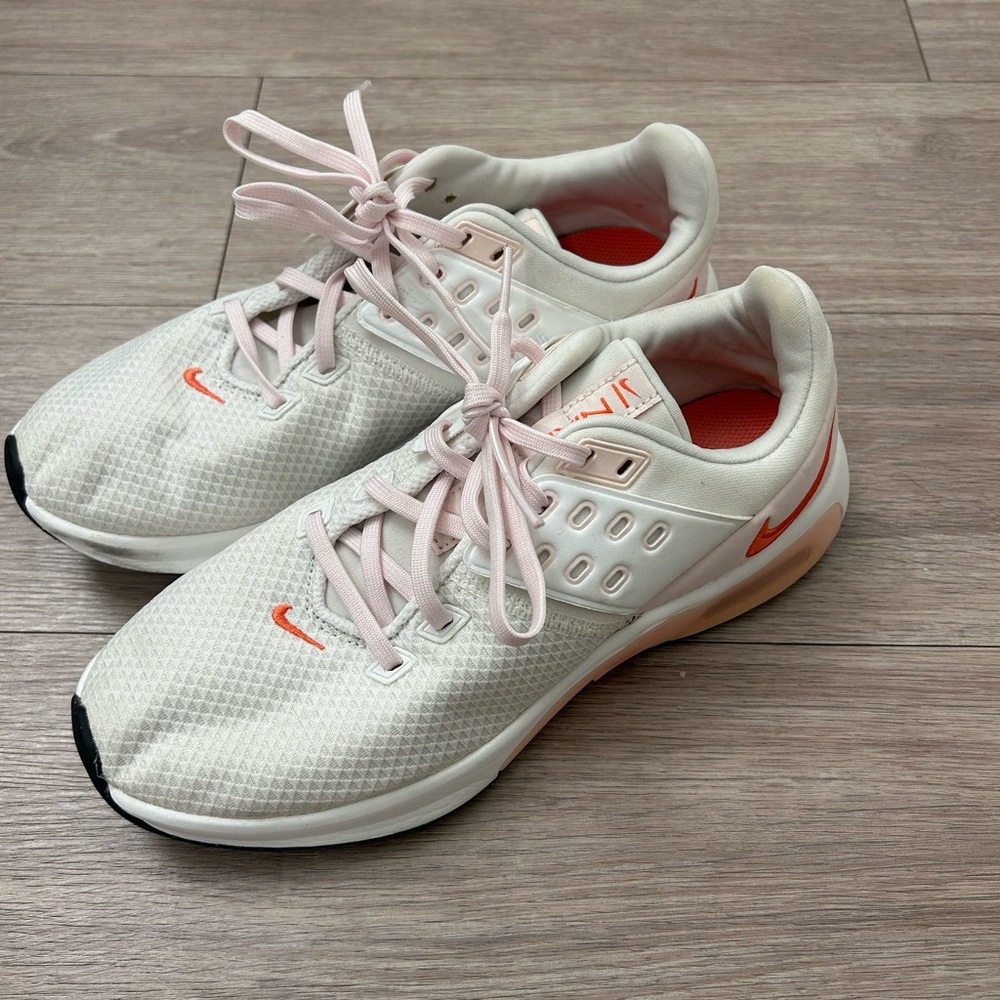 Nike White and Pink Athletic Shoes with Cushioned Sole